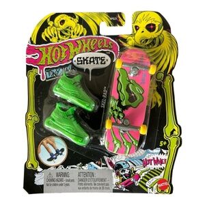 Hot Wheels Skate Neon Bones Tony Hawk Fingerboard and Removable Skate Shoes